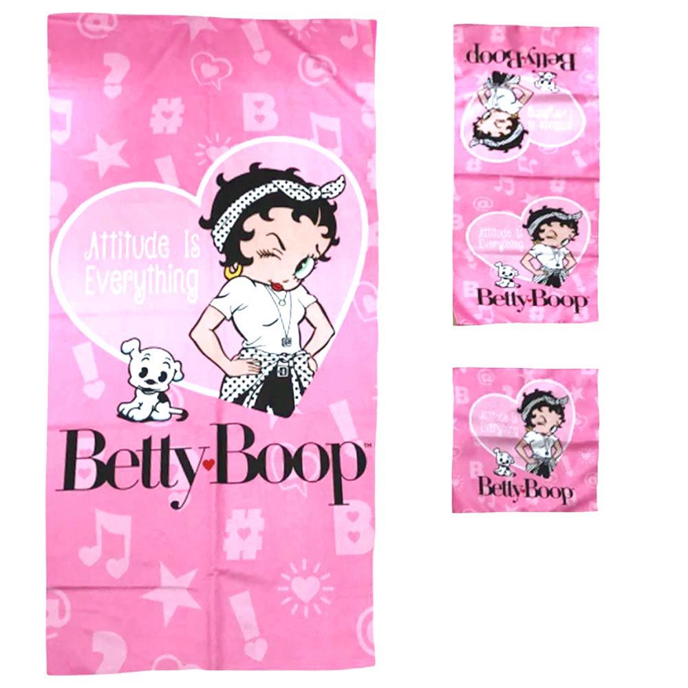 Betty Boop 3-Piece Bath Towel Set - Pink Attitude