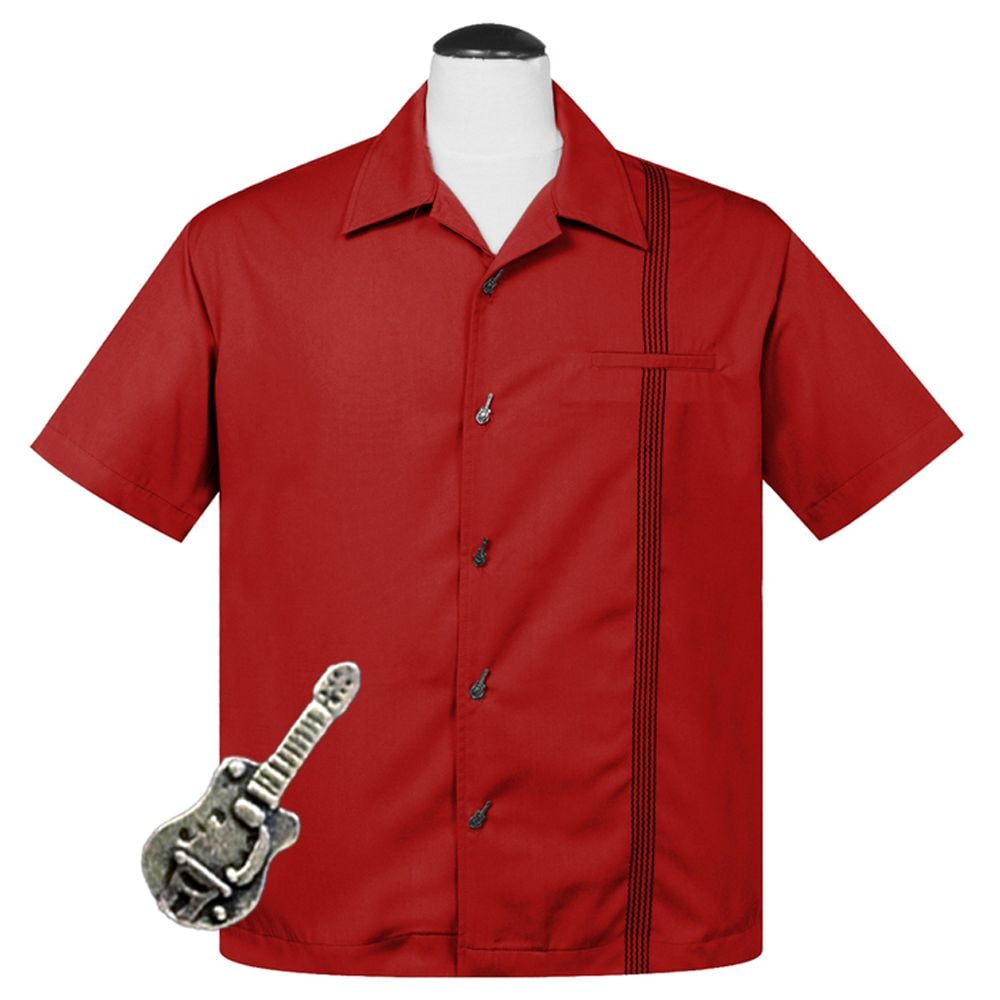 Steady Clothing Six String Button Shirt - Red - size L