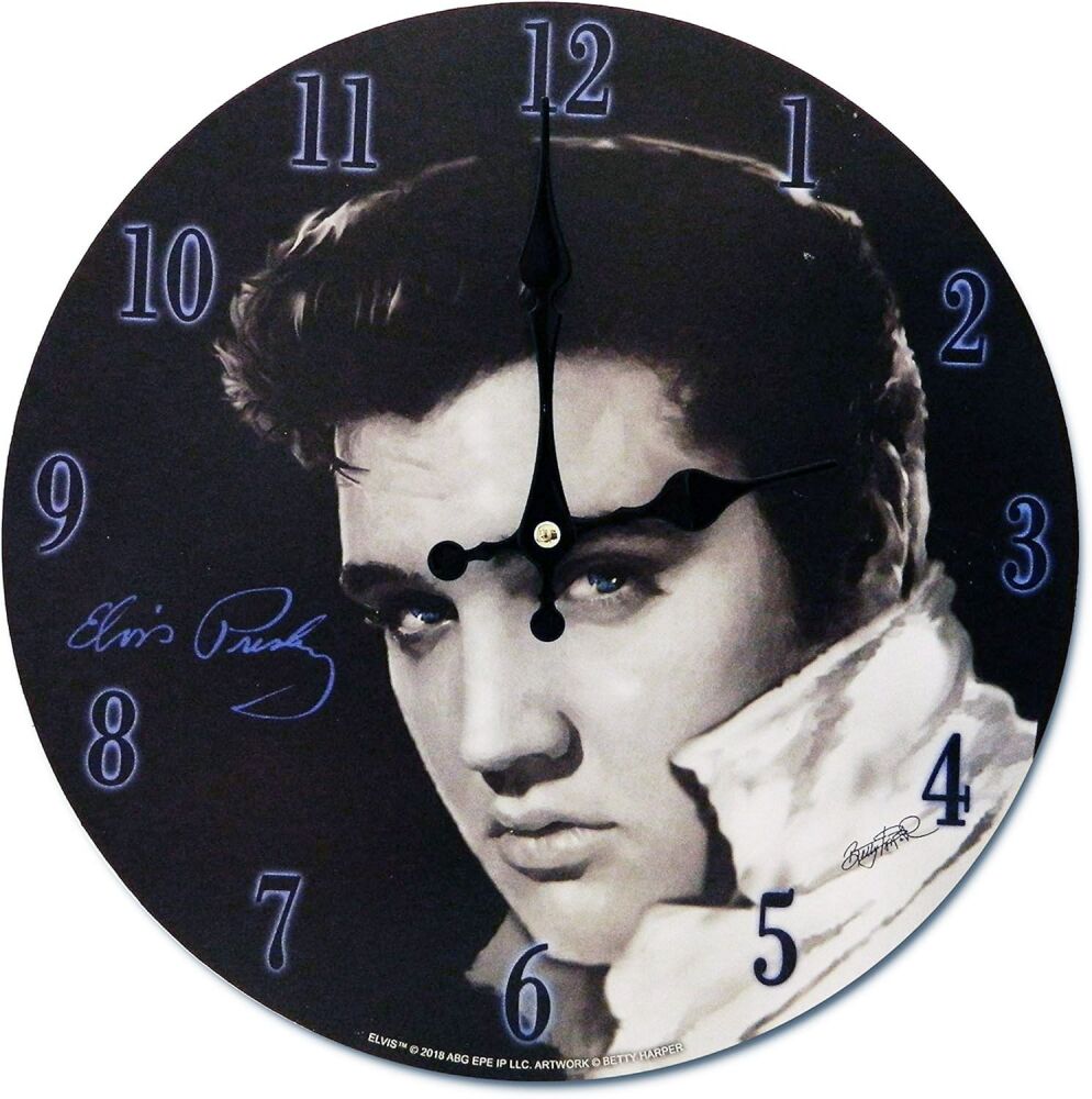 Elvis Presley Wall Clock - Black & White Photo Design