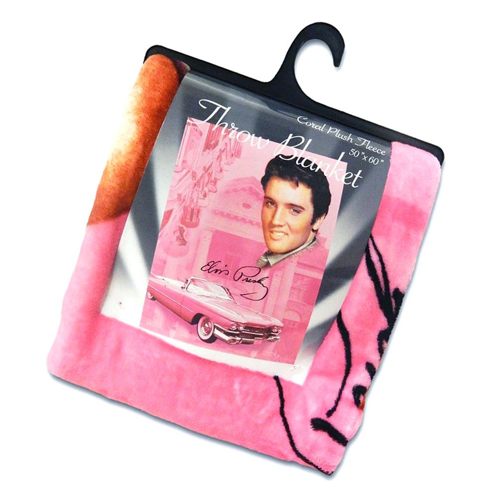 Elvis Presley Fleece Throw Blanket - Pink