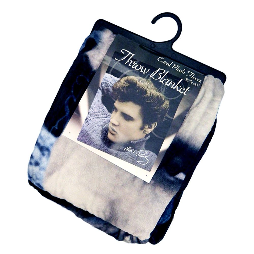 Elvis Presley Fleece Throw Blanket - Blue Sweater