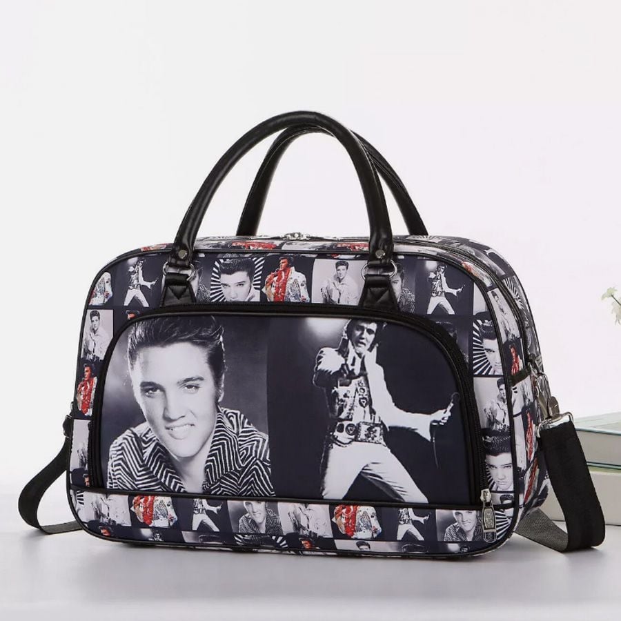 Elvis Presley Waterproof Travel Holdall Bag - Monochrome