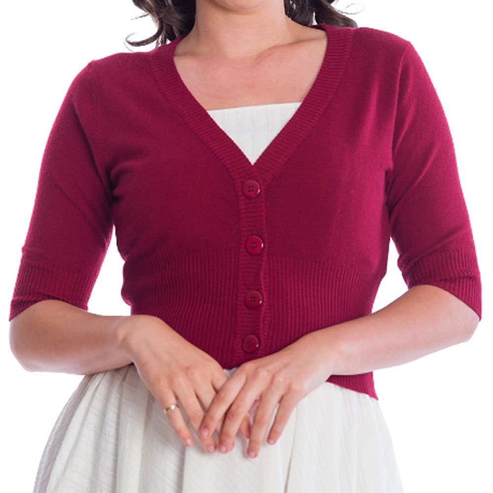 Banned Sweet Dreamer Cardigan - Dark Red