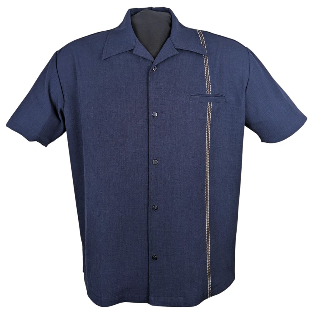 Steady Clothing Retro Ricky Button Up Shirt - Navy