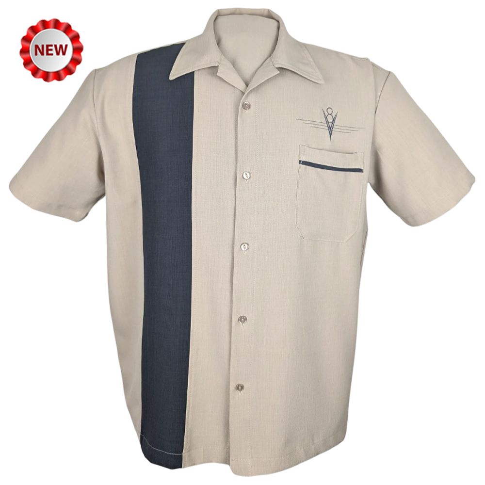 Steady Clothing V8 Classic Button Up Shirt - Stone/Charcoal