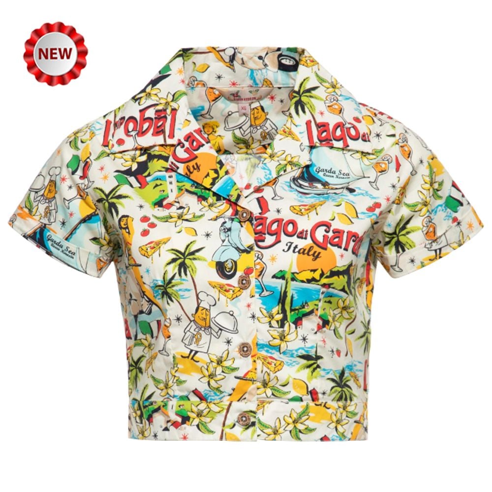 Queen Kerosin Hawaiian Blouse - Lago di Garda - size L (UK14)