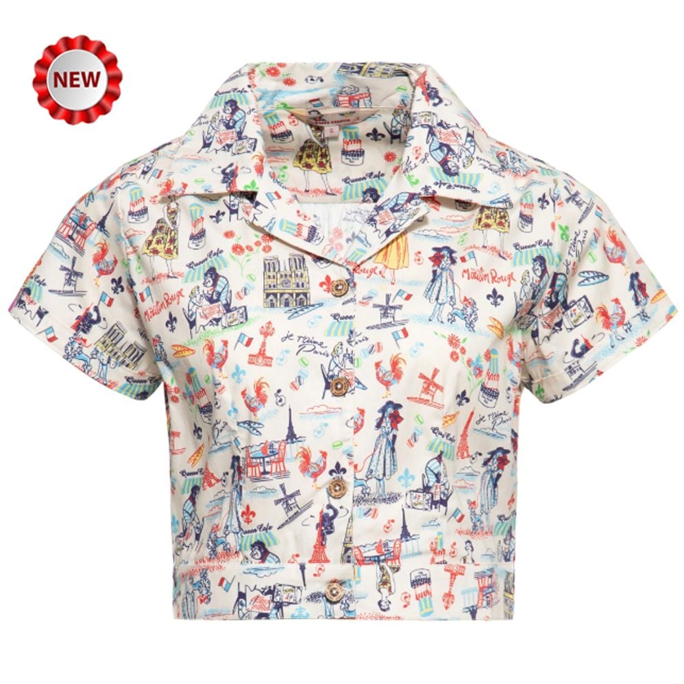 Queen Kerosin Hawaiian Blouse - Paris