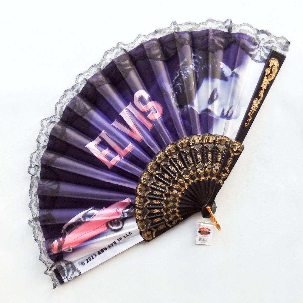 Elvis Presley Hand Fan - Elvis Pink Cadillac