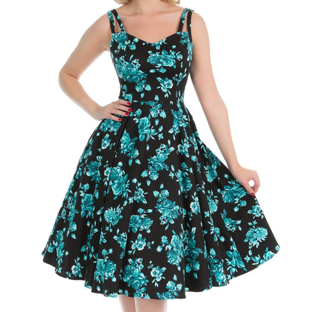 Hearts & Roses Rosaceae Swing Dress - Black