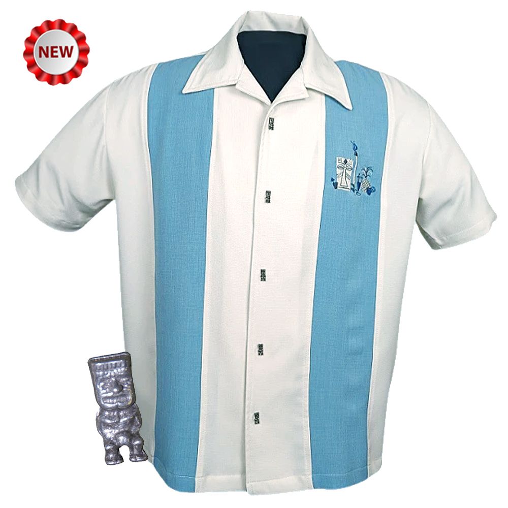 Steady Clothing Mickey Button Up Shirt - Cream/Aqua - size XS