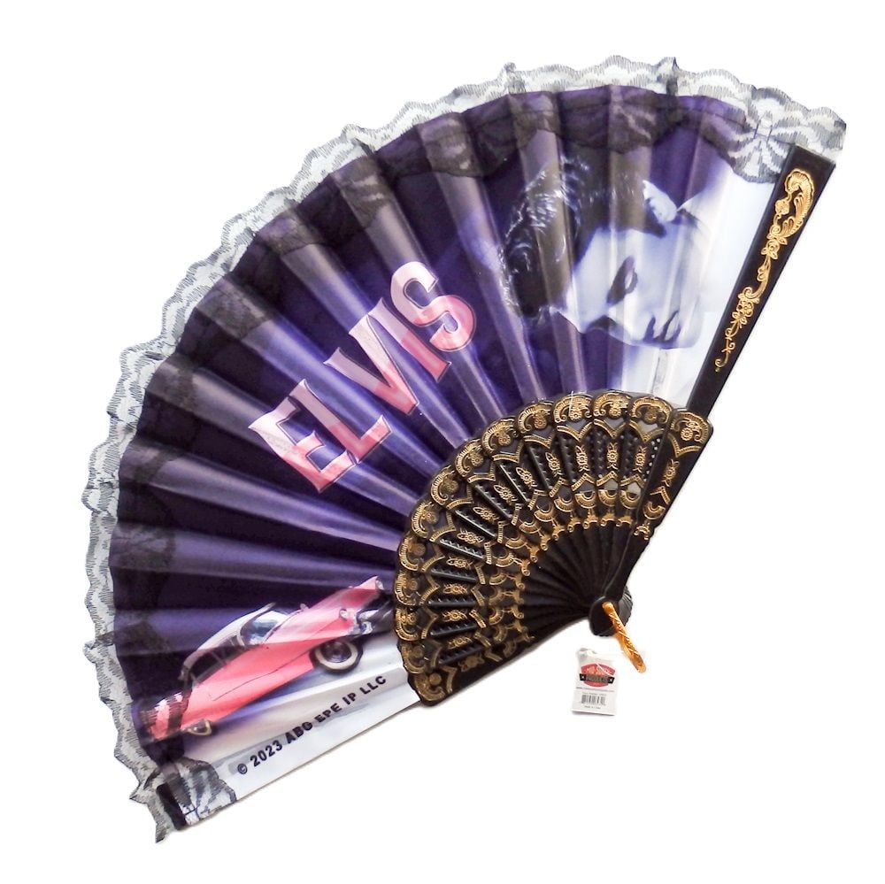 Elvis Presley Hand Fan - Elvis Pink Cadillac