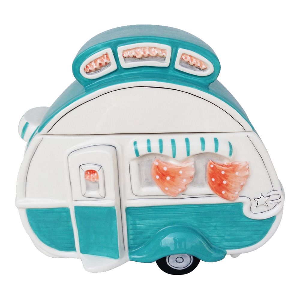 Retro Camper Cookie Jar - Turquoise