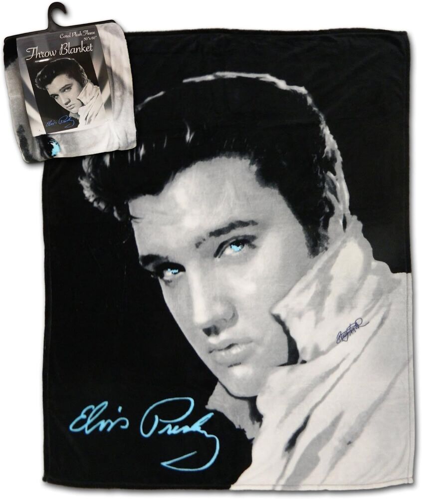 Elvis Presley Fleece Throw Blanket - Black and White Photo