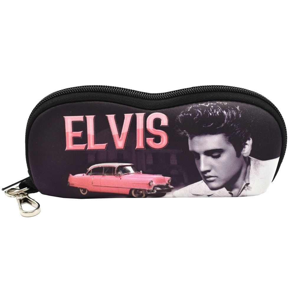 Elvis Presley Glasses Case with Cleaning Cloth - Pink Caddy