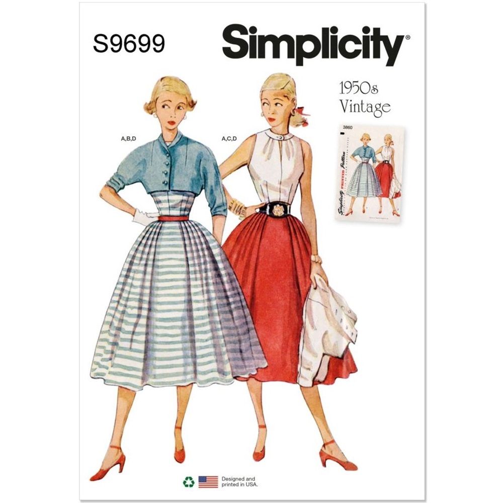 Simplicity 1950s Vintage Skirt, Blouse and Jacket Pattern - S9699