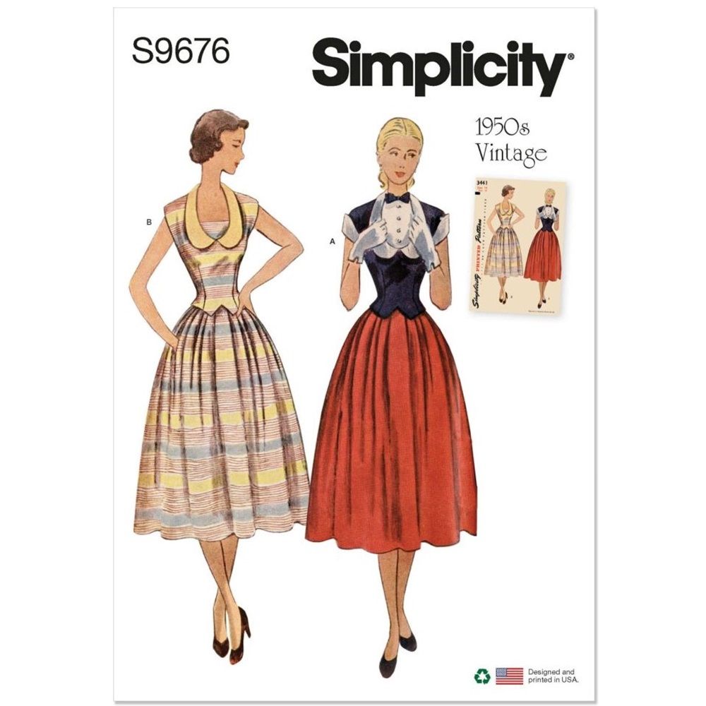 Simplicity 1950s Vintage two-piece Dress Pattern - S9676