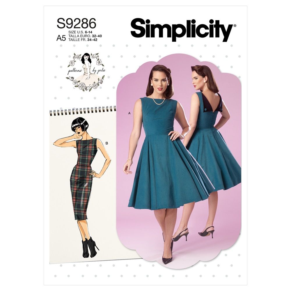 Simplicity S9286 - 1950s vintage style Dress Pattern by Gertie