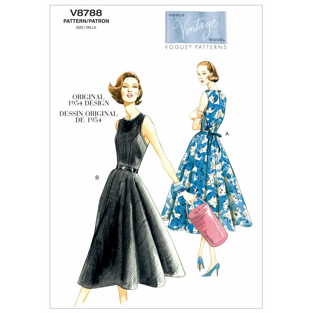 Vintage Vogue V8788 - 1954 vintage style Dress Pattern