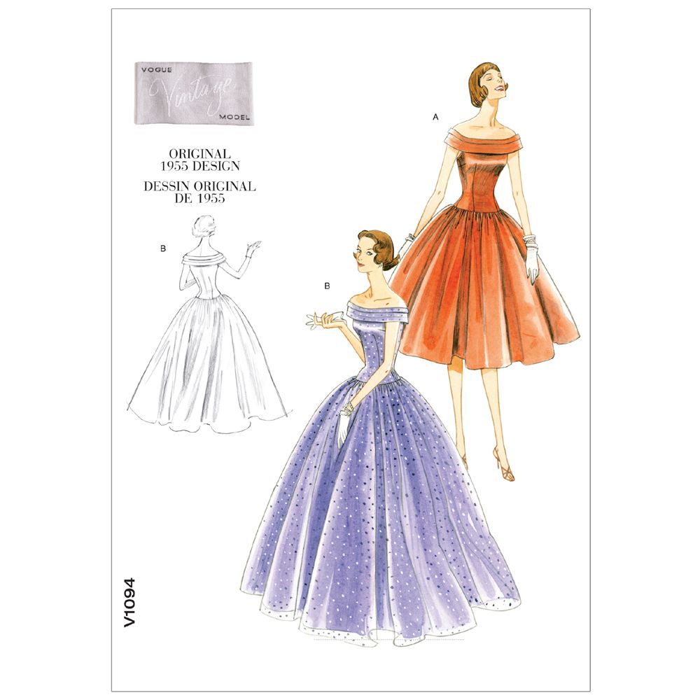 Vintage Vogue V1094 - 1955 vintage style Dress Pattern