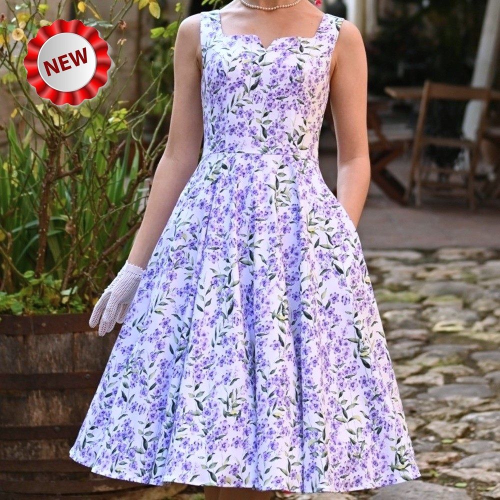Hearts & Roses Lilac Meadow Swing Dress