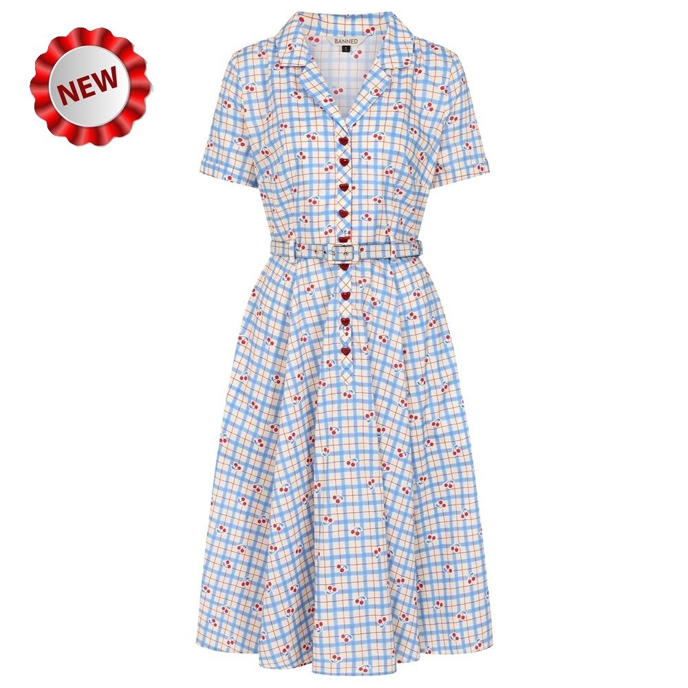 Banned Bella Cherry Check Dress