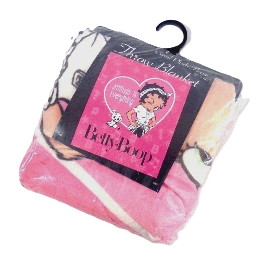 Betty Boop Fleece Throw Blanket - Pink Attitude