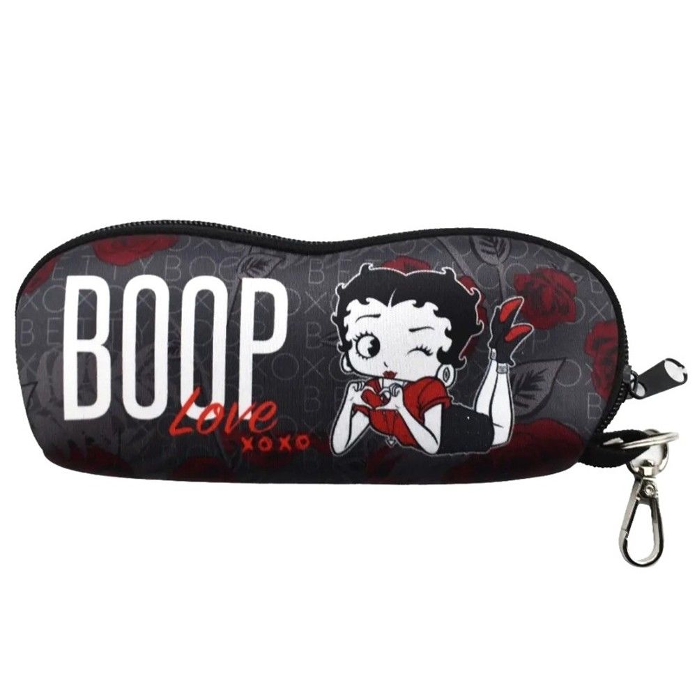 Betty Booop Glasses Case with Cleaning Cloth - Red Roses