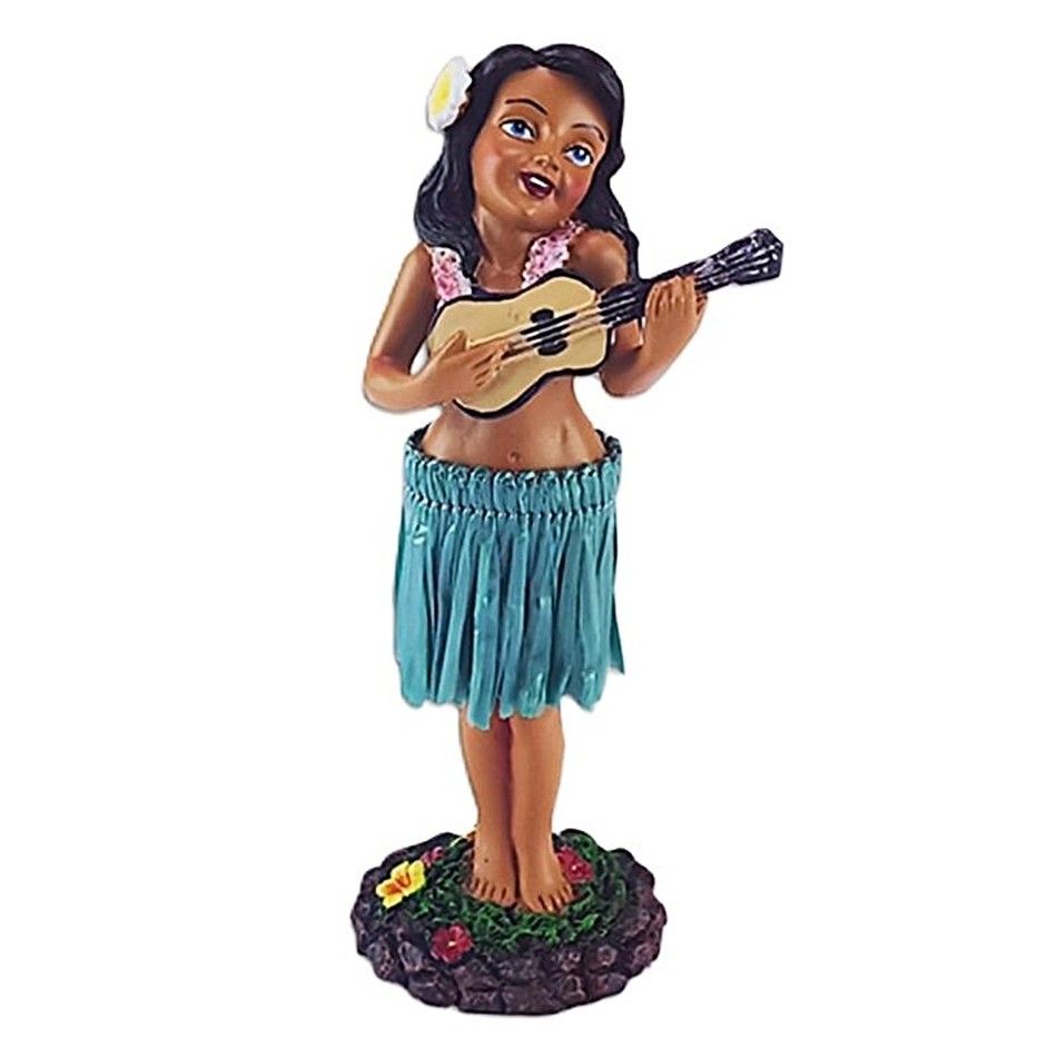 4" Hawaiian Dashboard Hula Girl Leilani Ukulele