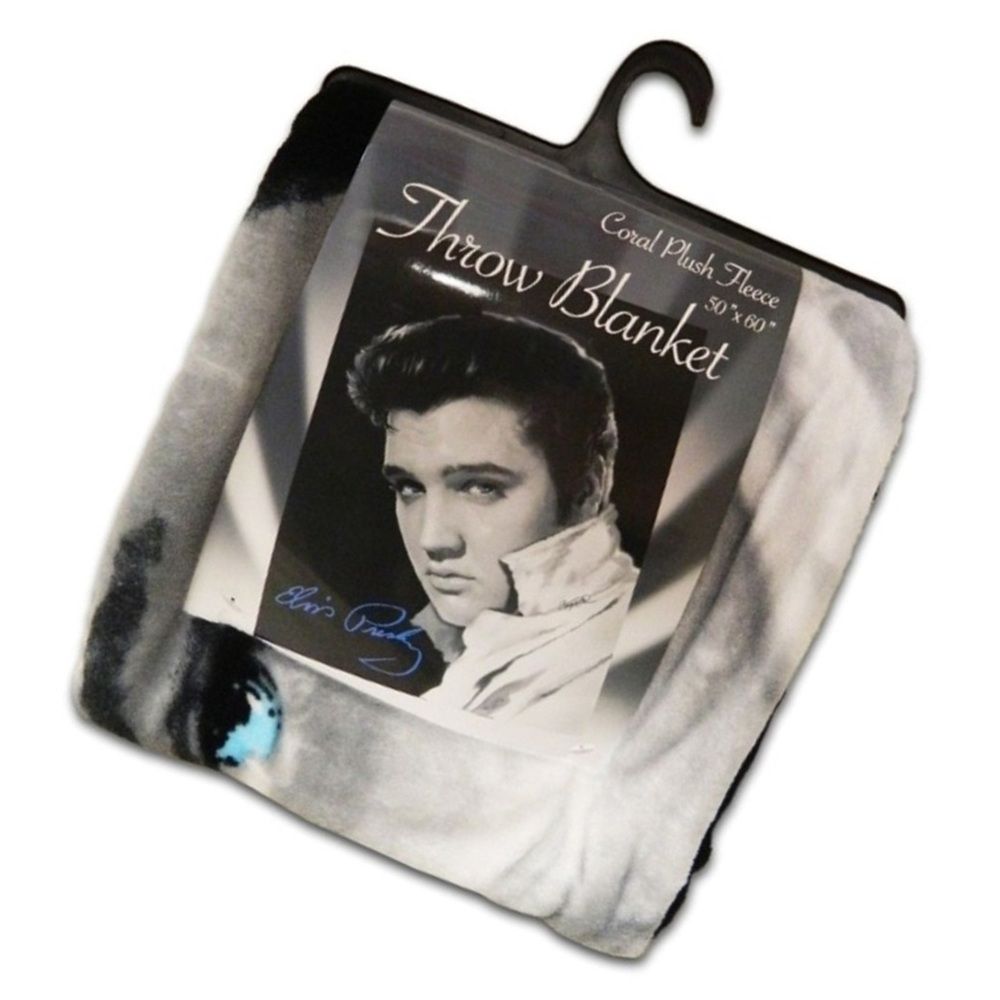 Elvis Presley Fleece Throw Blanket - Black and White Photo