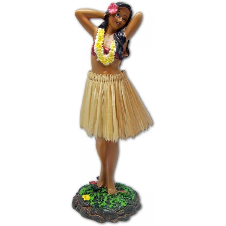 7" Leilani Hawaiian Dashboard Hula Girl Posing - Natural