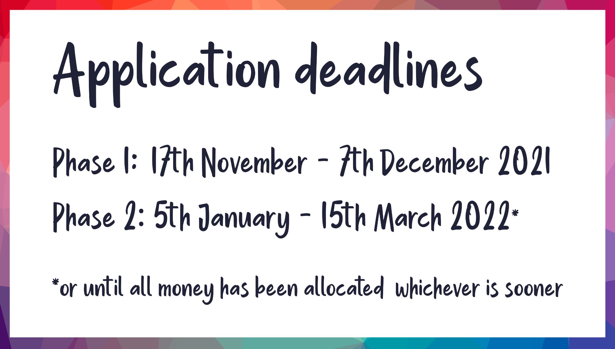 Deadlines
