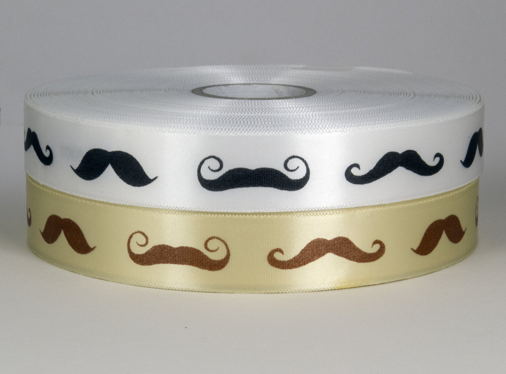 25mm Moustaches Ribbon 