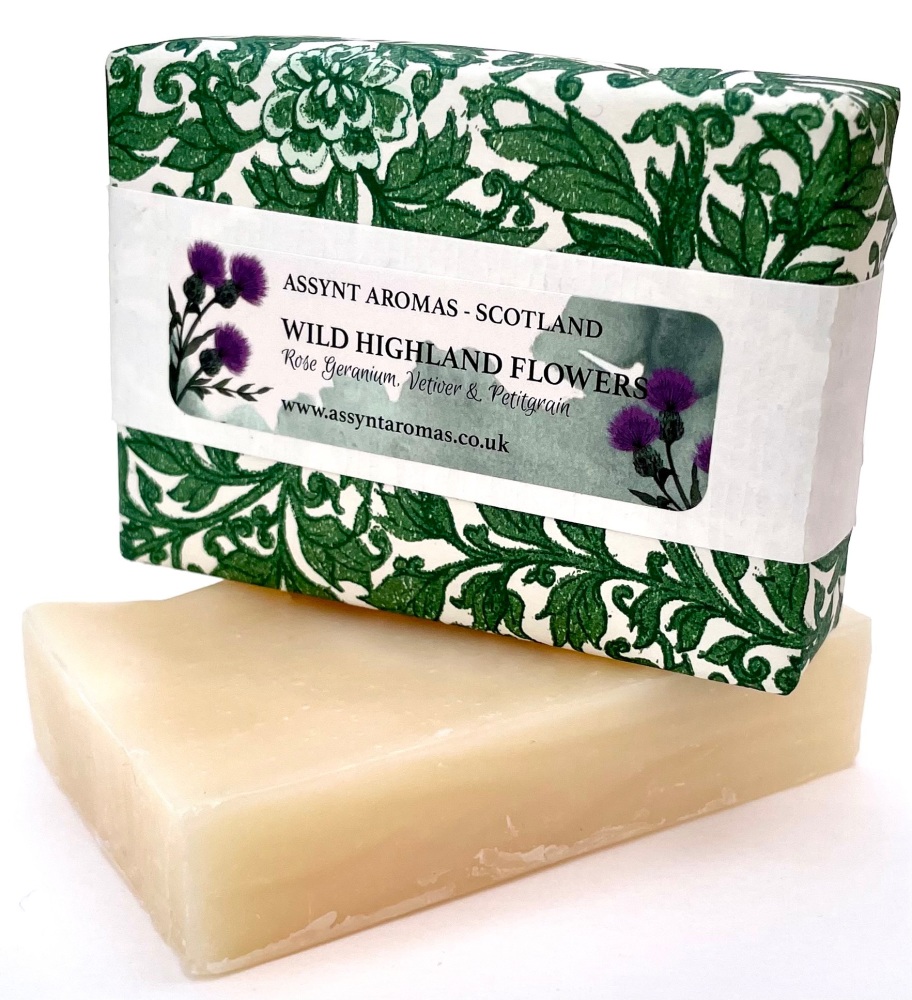 WILD HIGHLAND FLOWERS - vetiver, petitgrain & rose geranium Handmade Soap (click on picture for more info)