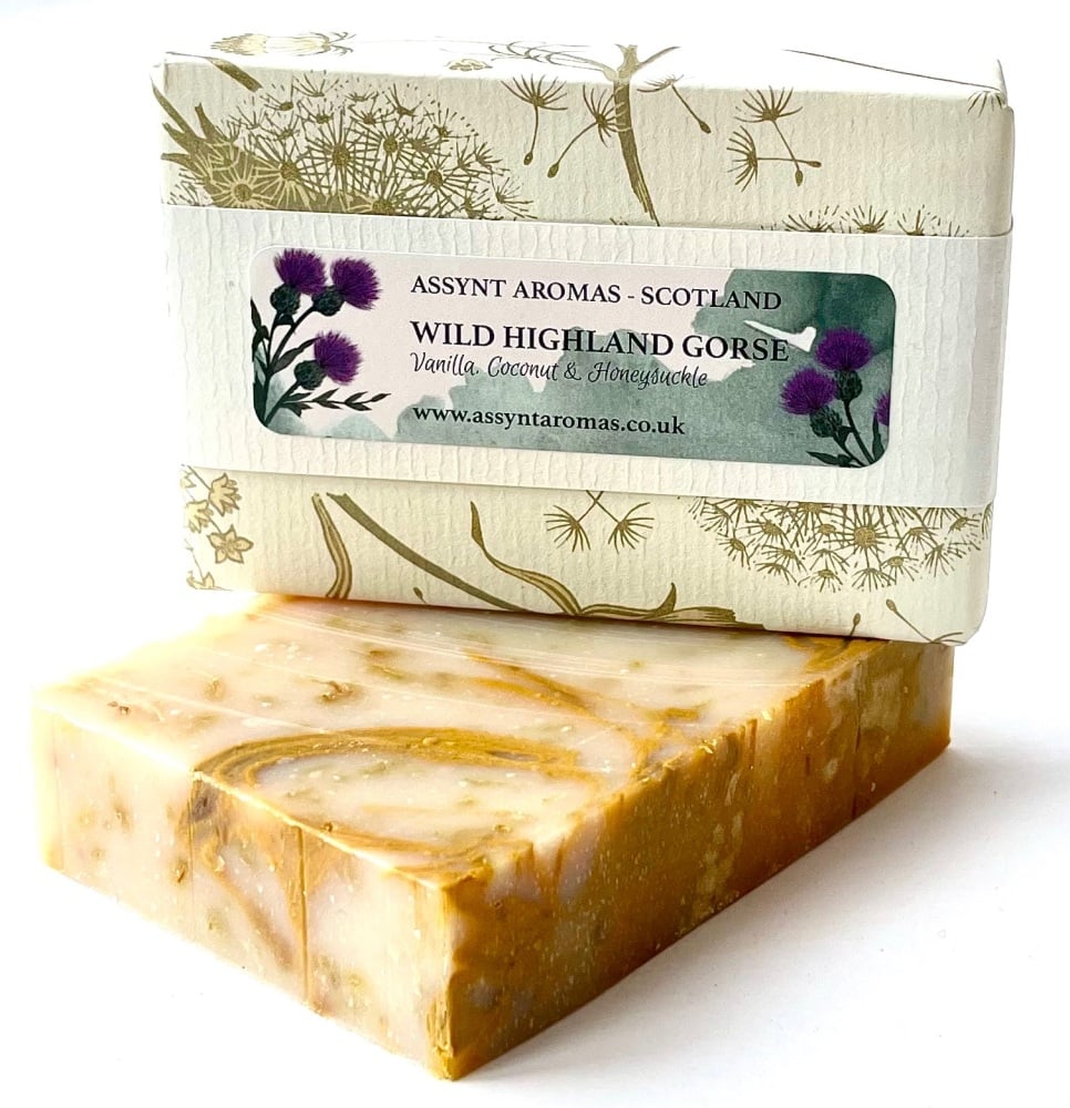 WILD HIGHLAND GORSE - vanilla, coconut & honeysuckle handmade soap (click on picture for more info)