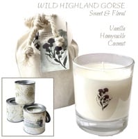 WILD HIGHLAND GORSE - natural essence plant wax candle with coconut, vanilla & honeysuckle