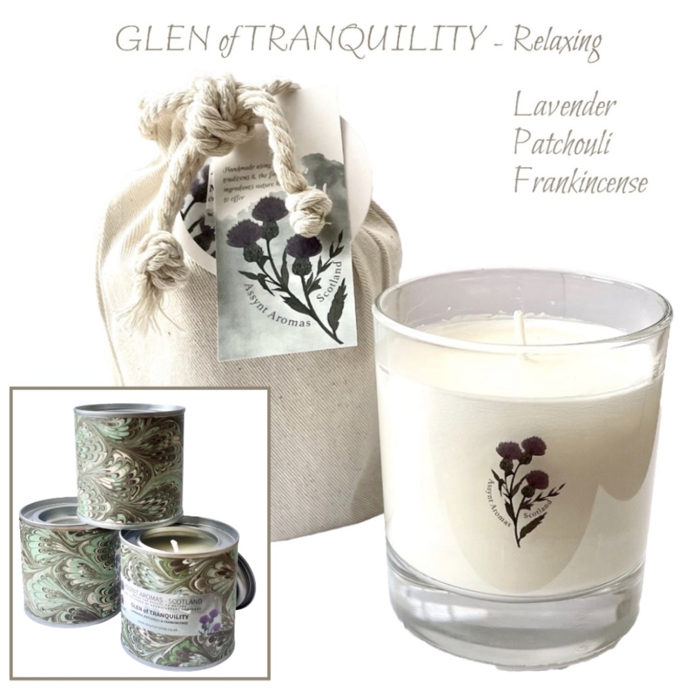 Glen of Tranquility - natural essence Aromatherapy plant wax candle with es