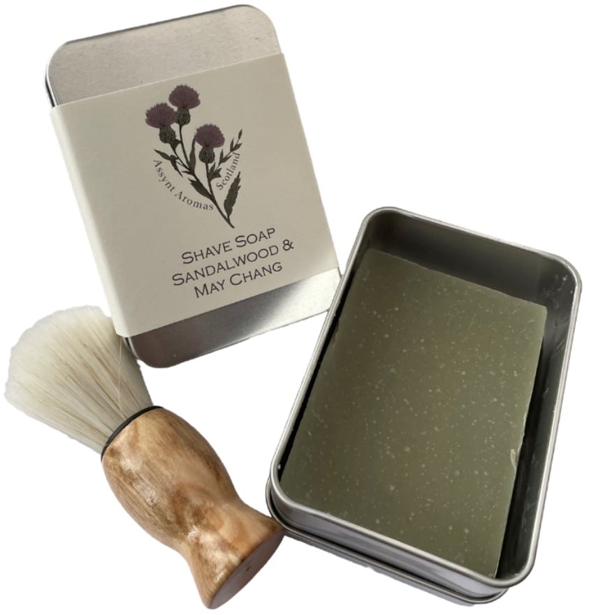 SHAVE SOAP (tin) Sandalwood & May Chang (click on picture for more info)