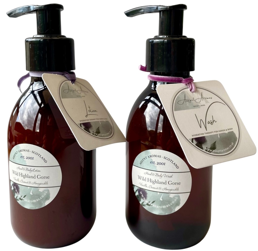 WILD HIGHLAND GORSE - body & hand moisturising lotion / wash 200ml coconut, vanilla & honeysuckle