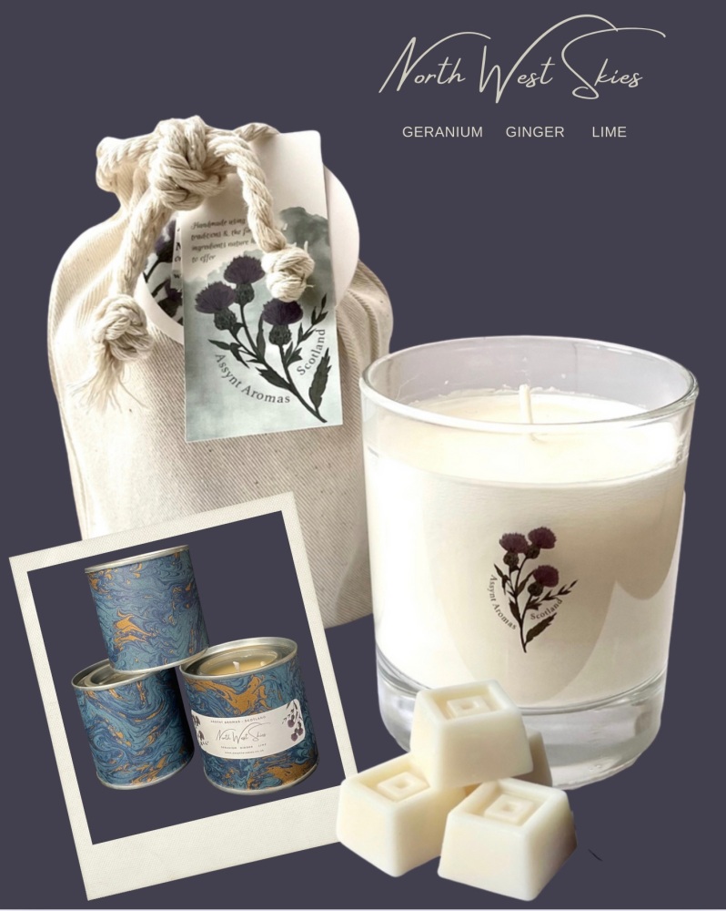 NORTH WEST SKIES - natural essence aromatherapy with essential oil of Geranium, Ginger & Lime