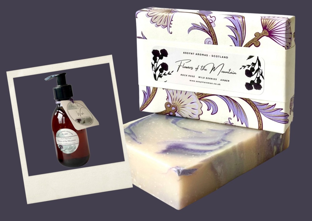 FLOWERS of the MOUNTAIN -  rock rose, wild berries & crystal amber Handmade Soap
