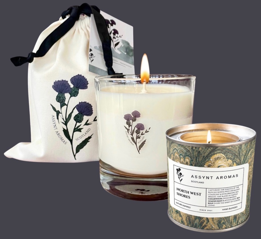 NORTH WEST SHORES - Inspired by Assynt beaches of Achmelvich & Clachtoll. Essential oil of Cedarwood, Lemongrass & Sea Kelp