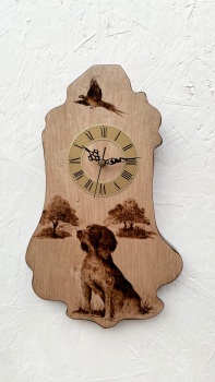 Spaniel clock maple