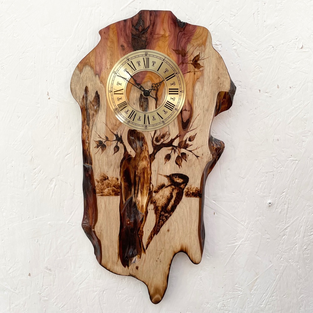 Woodpecker clock SOLD