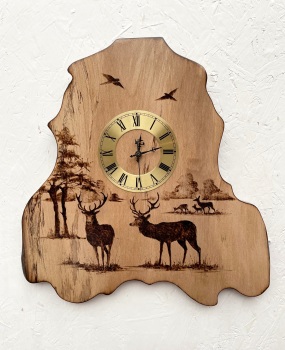 Stag clock, beech