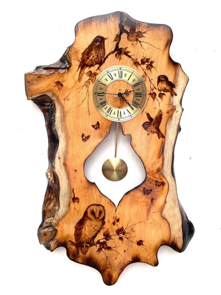 Barn Owl and garden birds pendulum