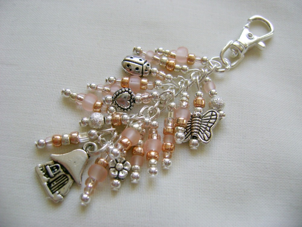 Champagne Fairy House Bag Charm/Key Ring