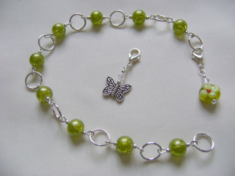Green Sparkle Butterfly Row Counter