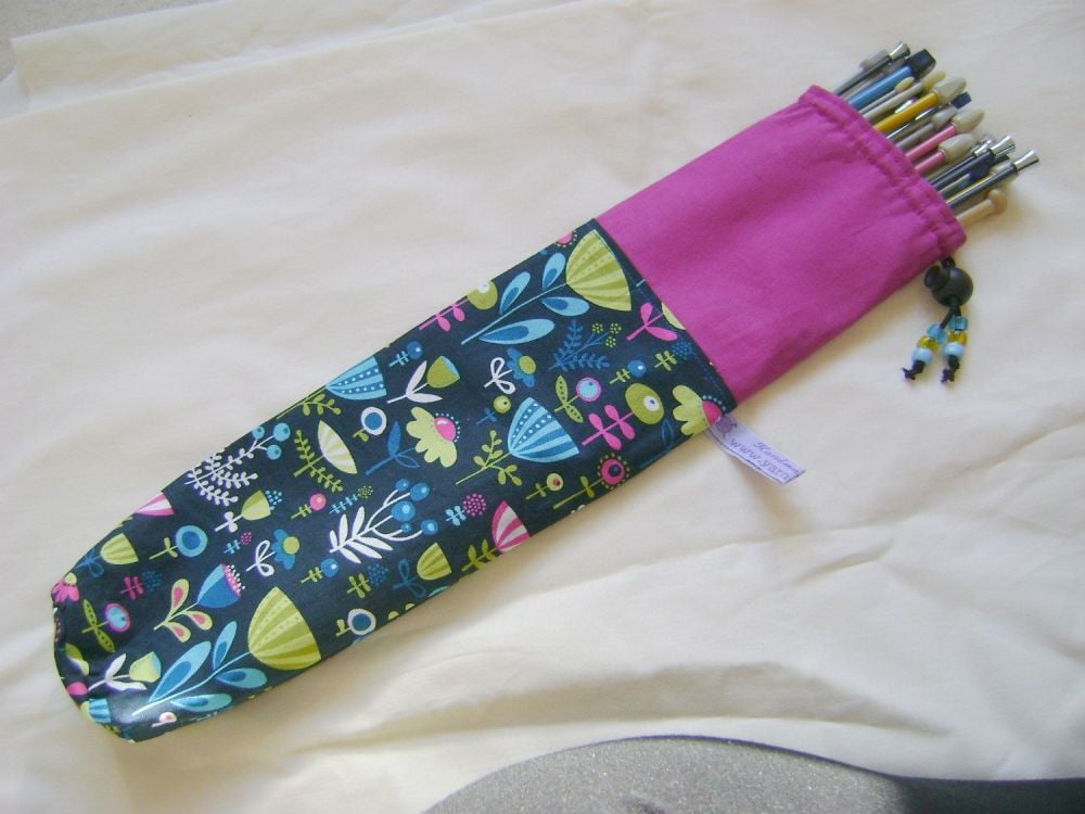 Flower Garden Single Point Straight Knitting Needle Bag