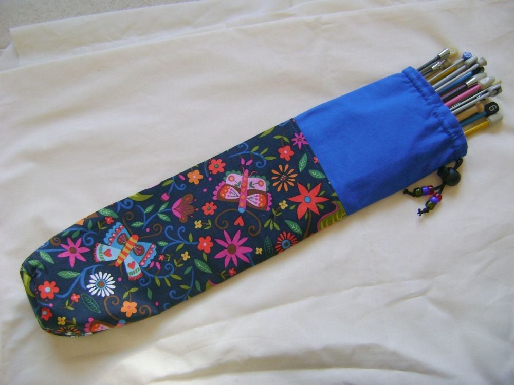 Midnight Garden Single Point Straight Knitting Needle Bag