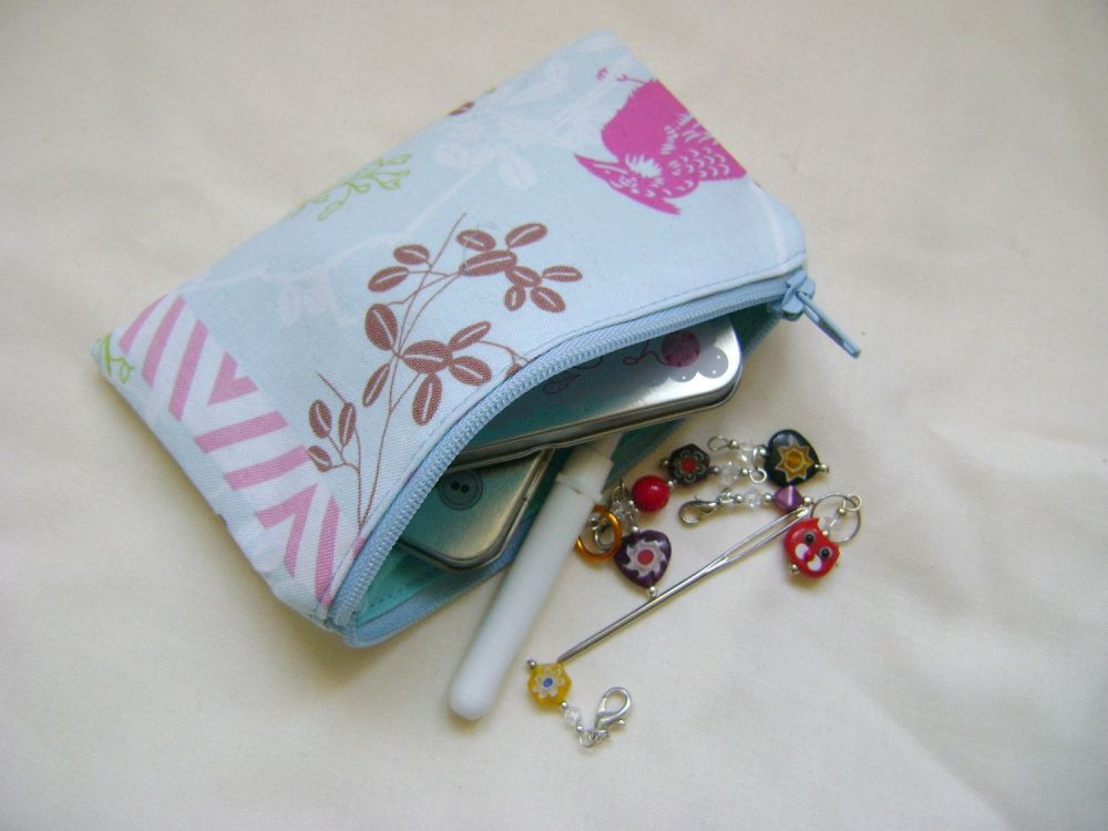 Magenta Bird Notions Pouch